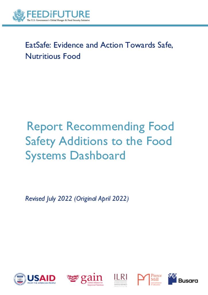 Report Recommending Food Safety Additions To The Food Systems Dashboard ...